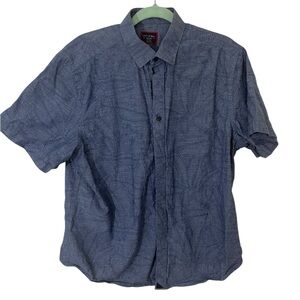 UNTUCKit Blue Montu Palm Tree Print Casual Button Down Medium Hawaiian‎ Cotton